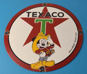 Vintage Texaco Sign Fire Chief Gas Pump Porcelain Sign 305885377180