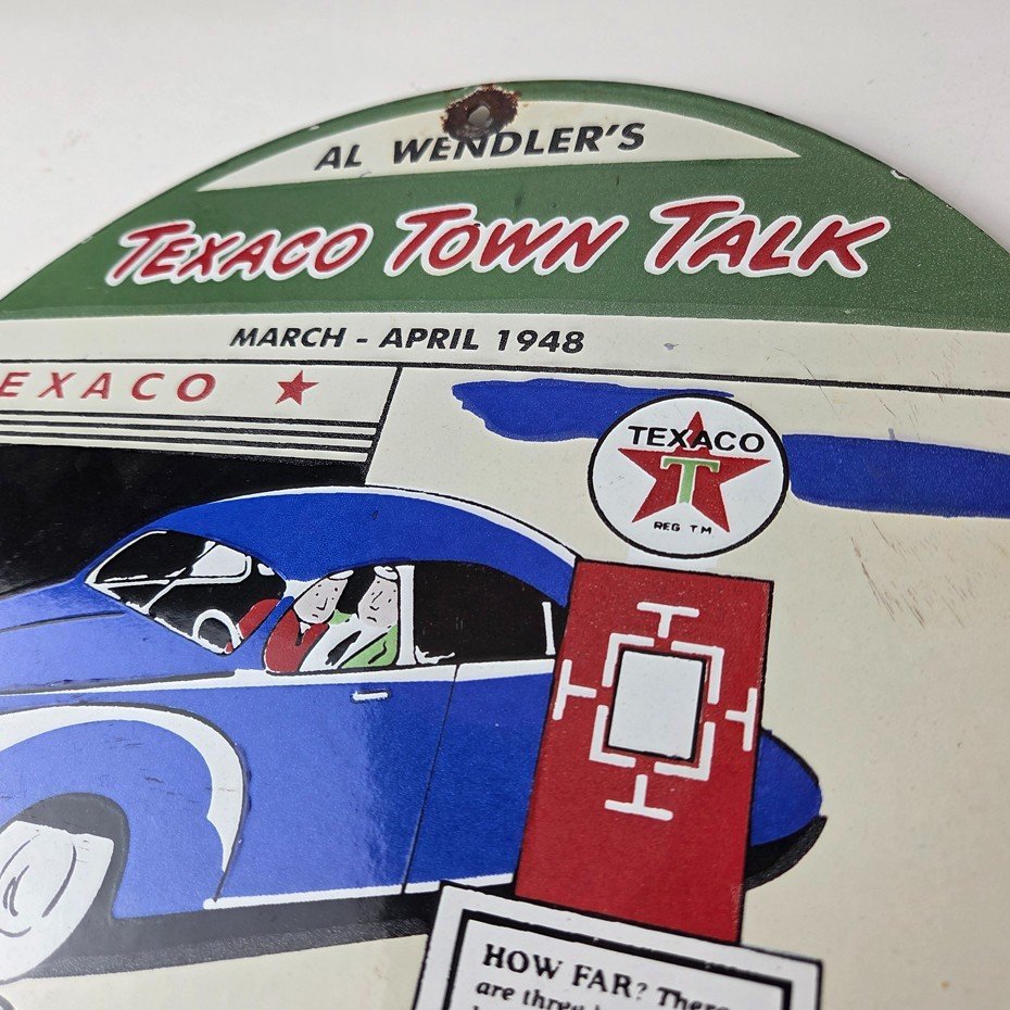 Vintage Texaco Talk Town Sign - Gas Station Pump Porcelain Gasoline Sign - Image 13