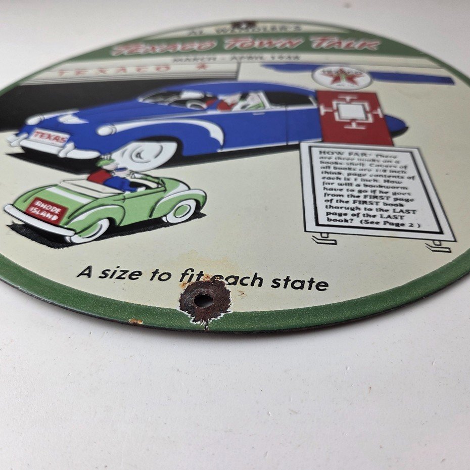 Vintage Texaco Talk Town Sign - Gas Station Pump Porcelain Gasoline Sign - Image 16