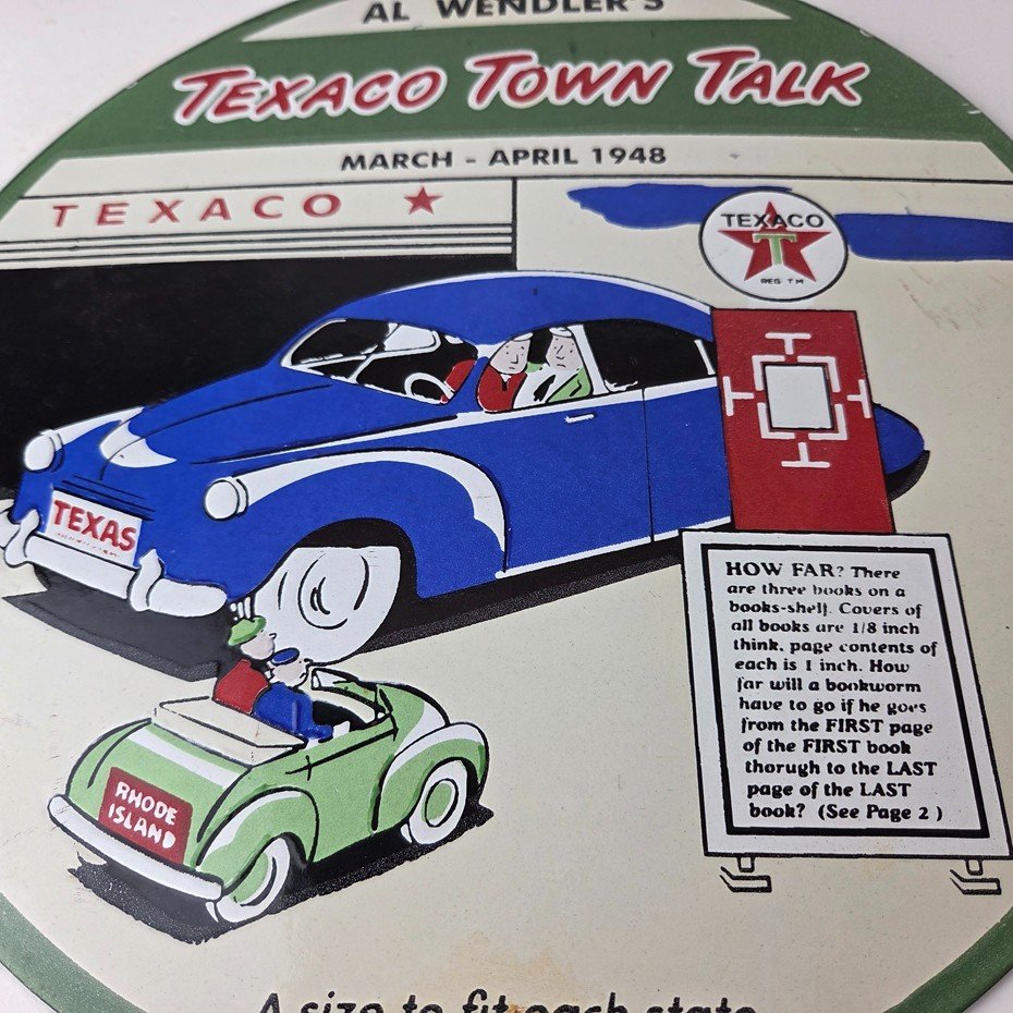 Vintage Texaco Talk Town Sign - Gas Station Pump Porcelain Gasoline Sign - Image 4