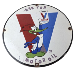 Vintage Valvoline Motor Oil Sign - Gas Pump Station Porcelain Sign