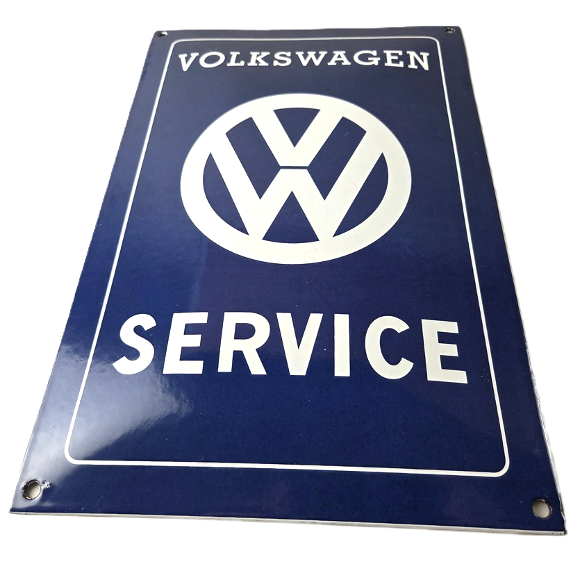 Vintage Volkswagen Sign - Service & Sales Automobile Gas Pump Porcelain Sign