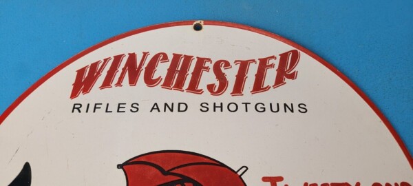 Vintage Winchester Porcelain Sign - Firearms Gas Service Advertisement Sign - Image 13