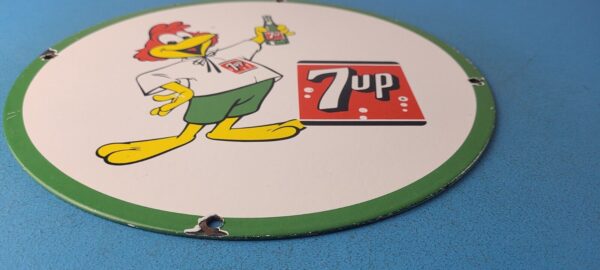 VINTAGE 7 UP PORCELAIN SODA BEVERAGE COCA COLA ROOSTER GAS SERVICE STATION SIGN 305769110921 10