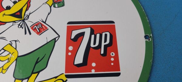 VINTAGE 7 UP PORCELAIN SODA BEVERAGE COCA COLA ROOSTER GAS SERVICE STATION SIGN 305769110921 3