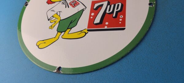 VINTAGE 7 UP PORCELAIN SODA BEVERAGE COCA COLA ROOSTER GAS SERVICE STATION SIGN 305769110921 9