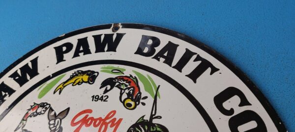 VINTAGE PAW PAW BAIT PORCELAIN GOOFY FISHING SALES LURES DISNEY GAS PUMP SIGN 305217222421 7