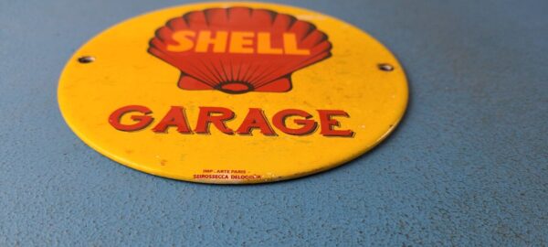 VINTAGE SHELL GASOLINE PORCELAIN GARAGE GAS OIL 6 SERVICE STATION PUMP SIGN 305711313661 10