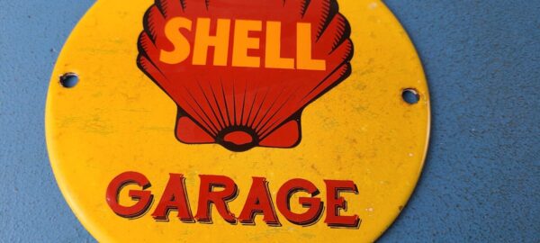 VINTAGE SHELL GASOLINE PORCELAIN GARAGE GAS OIL 6 SERVICE STATION PUMP SIGN 305711313661 3