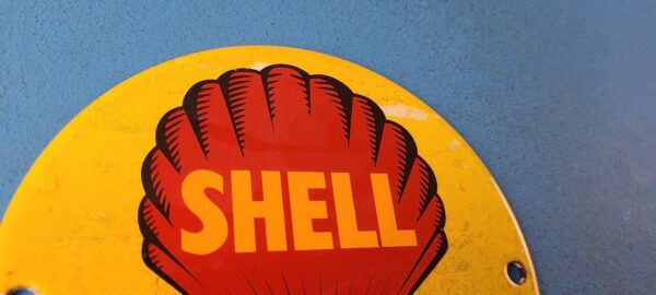 VINTAGE SHELL GASOLINE PORCELAIN GARAGE GAS OIL 6 SERVICE STATION PUMP SIGN 305711313661 4