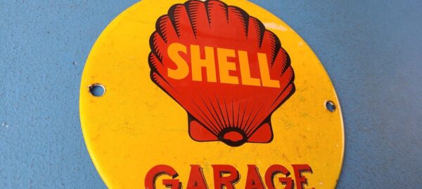 VINTAGE SHELL GASOLINE PORCELAIN GARAGE GAS OIL 6 SERVICE STATION PUMP SIGN 305711313661 5