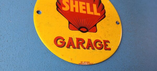 VINTAGE SHELL GASOLINE PORCELAIN GARAGE GAS OIL 6 SERVICE STATION PUMP SIGN 305711313661 6