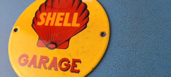 VINTAGE SHELL GASOLINE PORCELAIN GARAGE GAS OIL 6 SERVICE STATION PUMP SIGN 305711313661 8