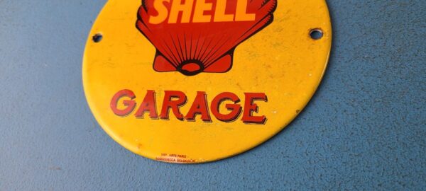 VINTAGE SHELL GASOLINE PORCELAIN GARAGE GAS OIL 6 SERVICE STATION PUMP SIGN 305711313661 9