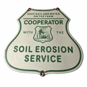 Vintage AG Department Sign - Forest Service Soil Erosion Gas Pump Porcelain Sign