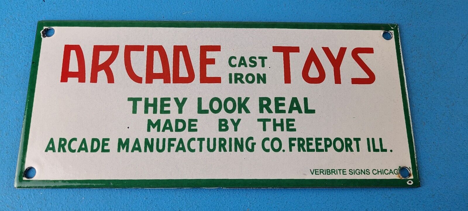 Vintage Arcade Toys Sign Cast Iron Collectibles Gas Pump Auto Porcelain Sign 305845068581