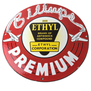 Vintage Billups Sign - Gas Premium Ethyl Pump Service Porcelain Sign