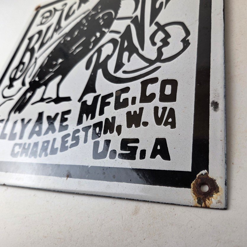 Vintage Black Raven Sign - Kelly Axe Service Station Knife Store Gas Pump Sign - Image 14