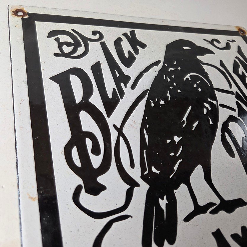 Vintage Black Raven Sign - Kelly Axe Service Station Knife Store Gas Pump Sign - Image 5