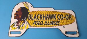 Vintage Blackhawk Co Sign Topper Native Indian Porcelain License Plate Topper 305877456891