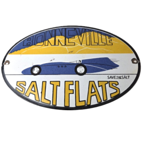Vintage Bonneville Salt Flats Racing Sign - Mod Rod Auto Gas Pump Porcelain Sign