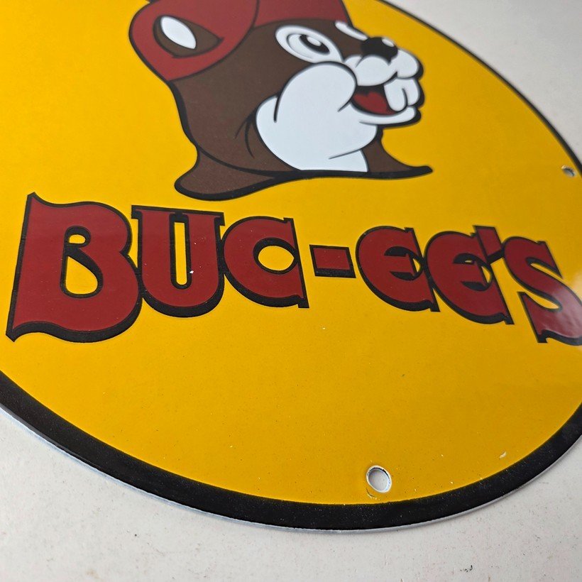 Vintage Buc-ee's Sign - Bucee Beaver Gas Service Station Pump Porcelain Sign - Image 11