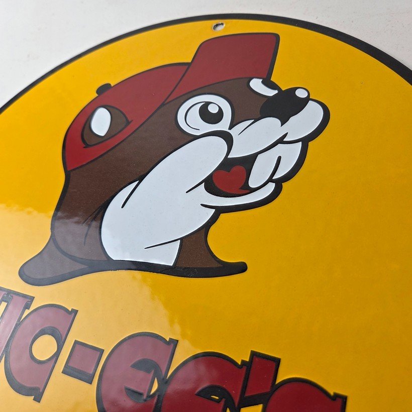 Vintage Buc-ee's Sign - Bucee Beaver Gas Service Station Pump Porcelain Sign - Image 12