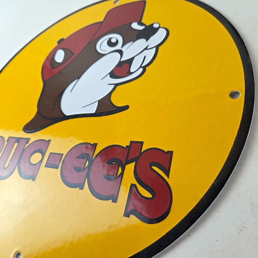 Vintage Buc-ee's Sign - Bucee Beaver Gas Service Station Pump Porcelain Sign - Image 13
