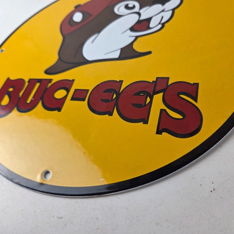 Vintage Buc-ee's Sign - Bucee Beaver Gas Service Station Pump Porcelain Sign - Image 14