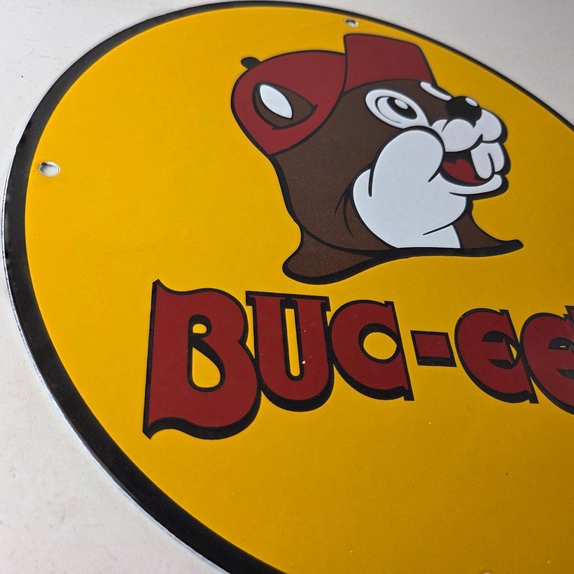 Vintage Buc-ee's Sign - Bucee Beaver Gas Service Station Pump Porcelain Sign - Image 6