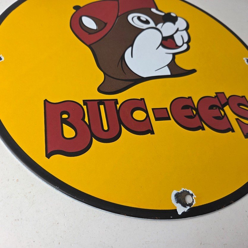 Vintage Buc-ee's Sign - Bucee Beaver Gas Service Station Pump Porcelain Sign - Image 11