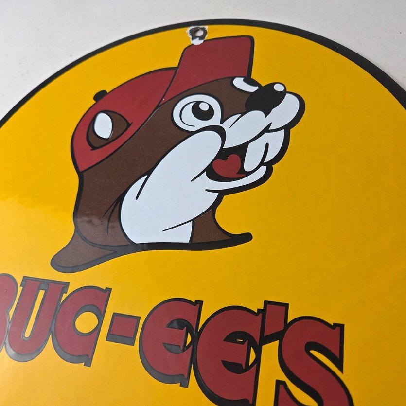 Vintage Buc-ee's Sign - Bucee Beaver Gas Service Station Pump Porcelain Sign - Image 12