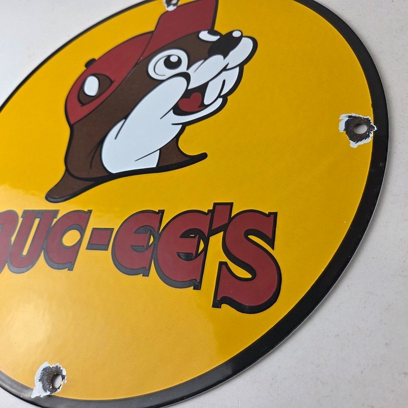 Vintage Buc-ee's Sign - Bucee Beaver Gas Service Station Pump Porcelain Sign - Image 13