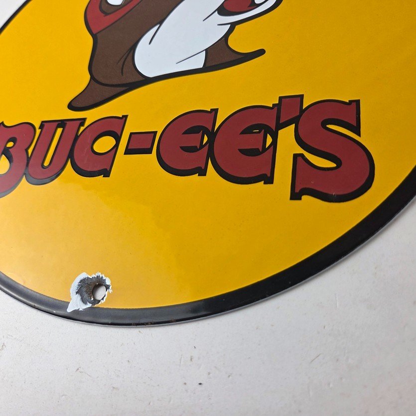 Vintage Buc-ee's Sign - Bucee Beaver Gas Service Station Pump Porcelain Sign - Image 14