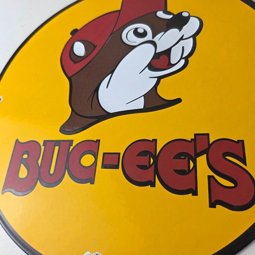 Vintage Buc-ee's Sign - Bucee Beaver Gas Service Station Pump Porcelain Sign - Image 4