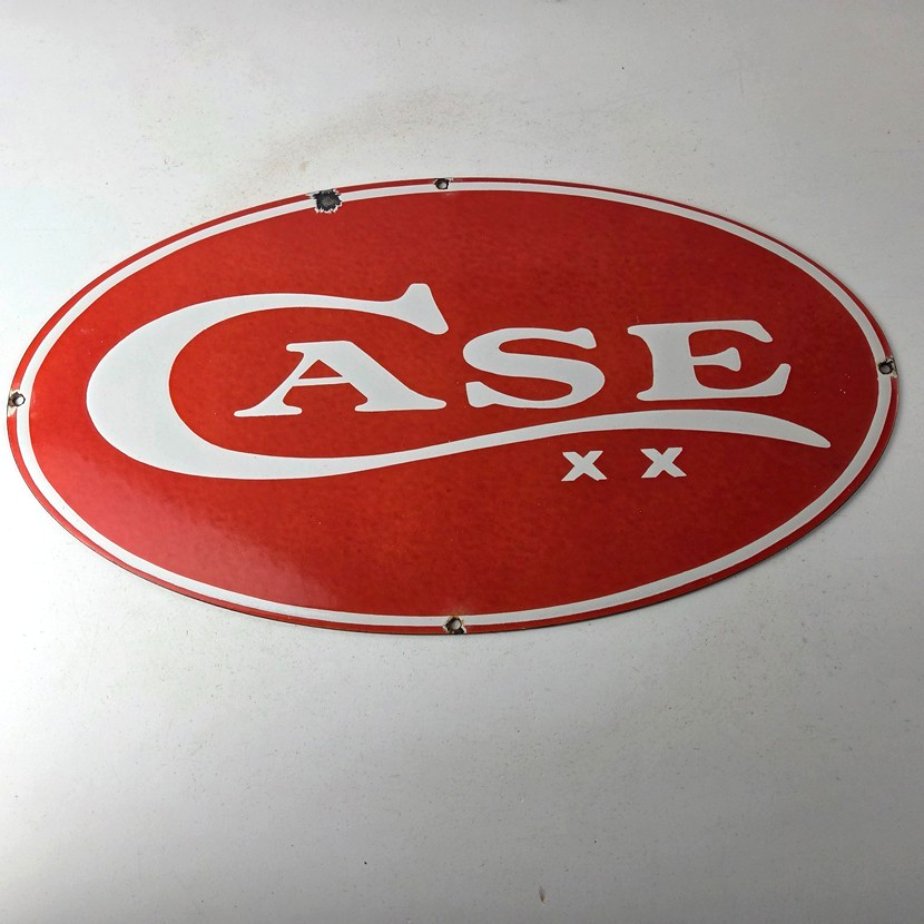 Vintage Case xx Knives Sign - Porcelain Advertisement Gas Pump Station Sign - Image 15