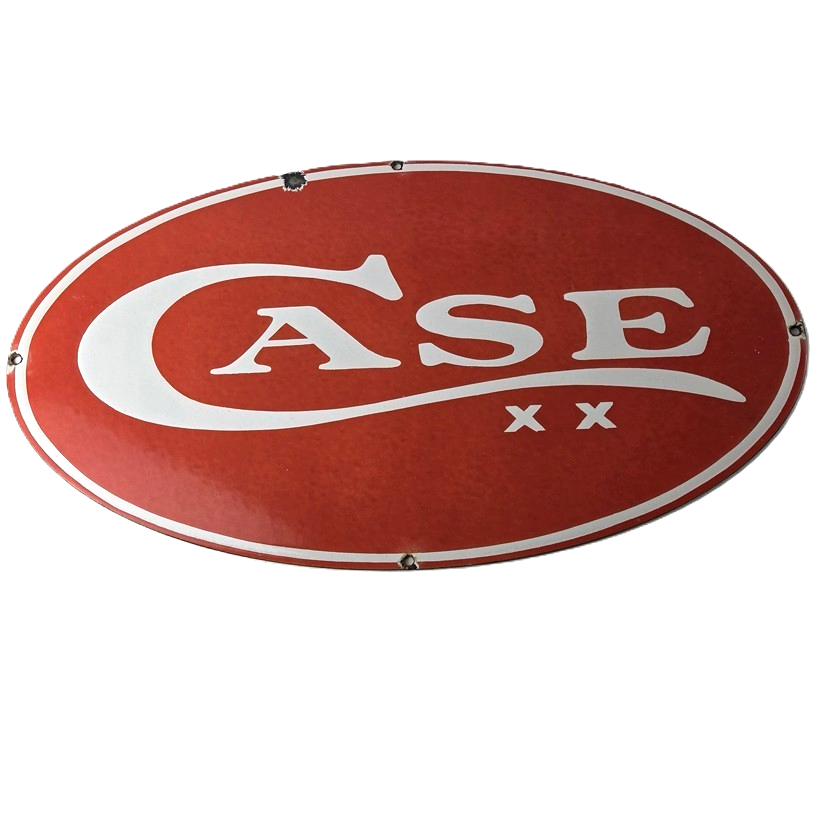 Vintage Case xx Knives Sign - Porcelain Advertisement Gas Pump Station Sign