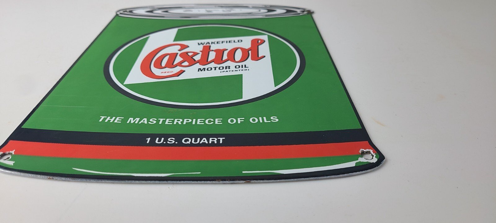 Vintage Castrol Motor Oil Sign - Motor Oil Bucket Quart Can Gas Porcelain Sign - Image 11