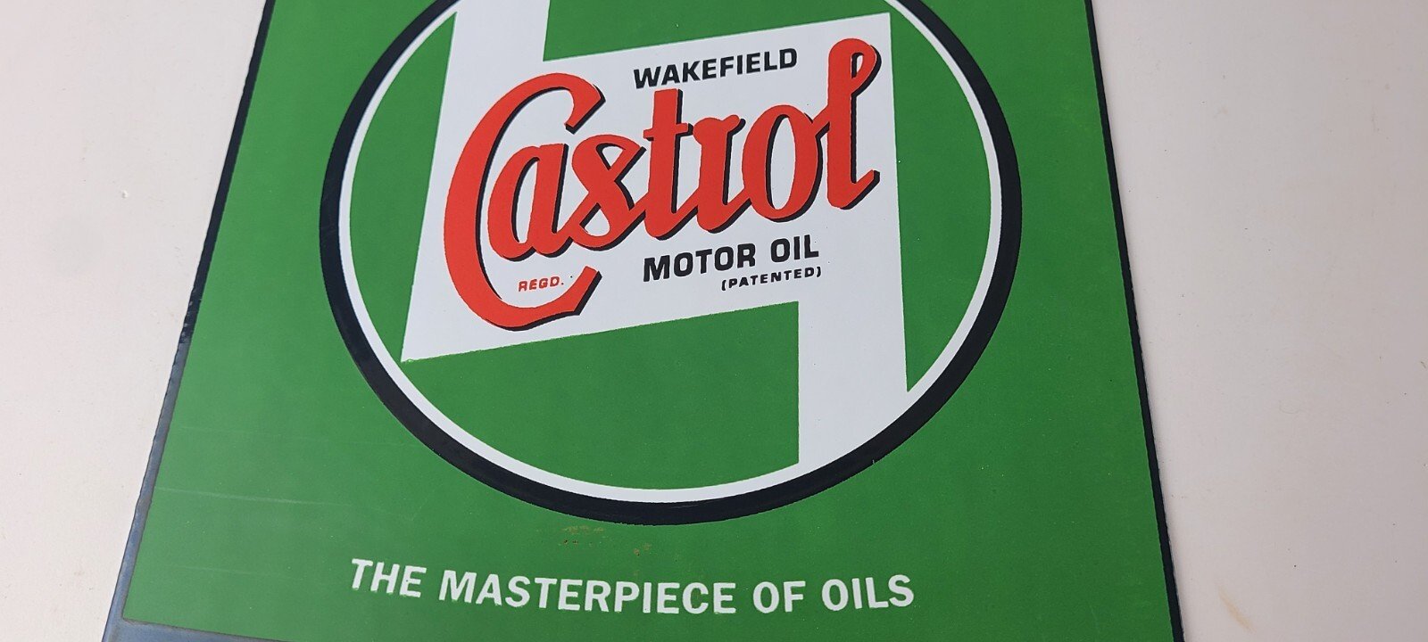 Vintage Castrol Motor Oil Sign - Motor Oil Bucket Quart Can Gas Porcelain Sign - Image 4