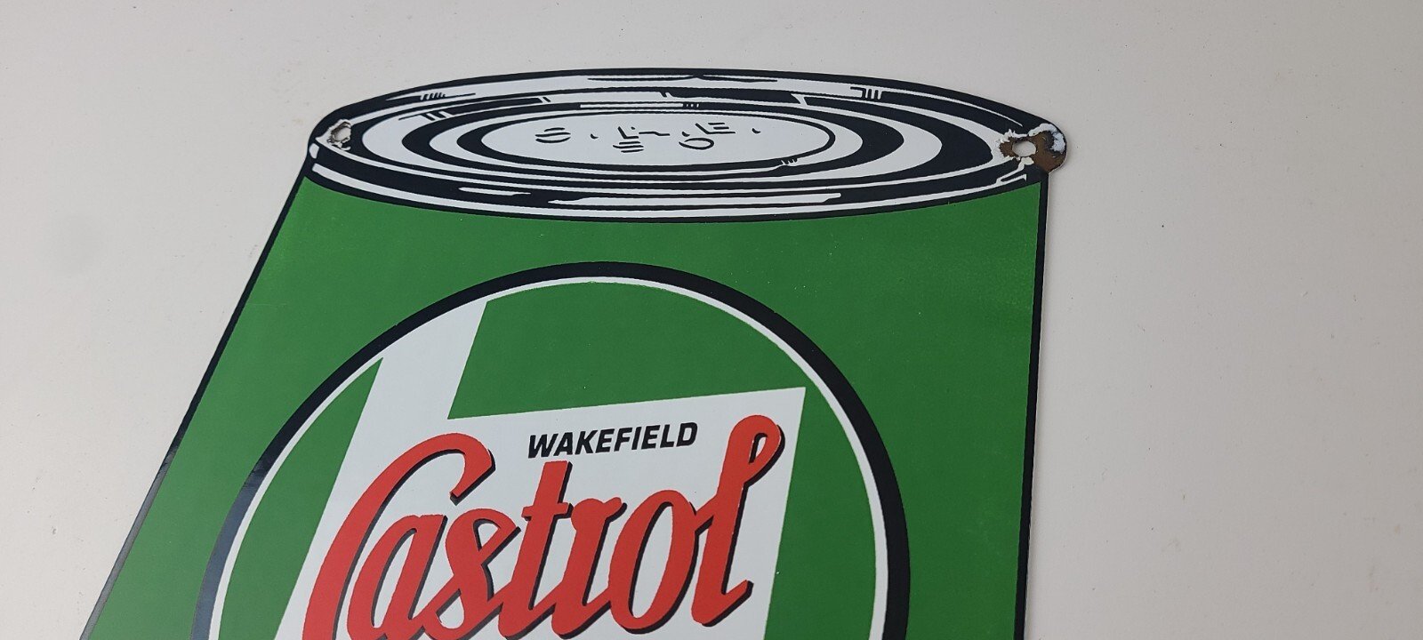 Vintage Castrol Motor Oil Sign - Motor Oil Bucket Quart Can Gas Porcelain Sign - Image 8