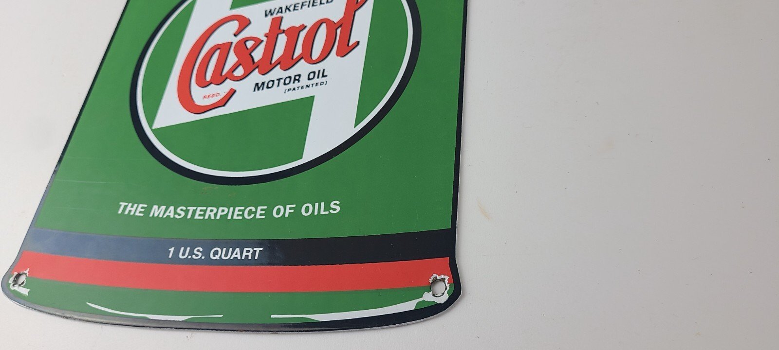 Vintage Castrol Motor Oil Sign - Motor Oil Bucket Quart Can Gas Porcelain Sign - Image 10