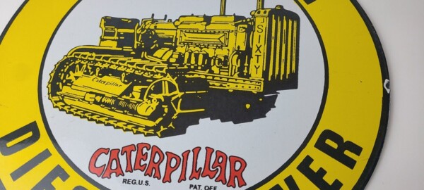 Vintage Caterpillar Sign - Automotive Trucks Service Gas Pump Porcelain Sign - Image 12