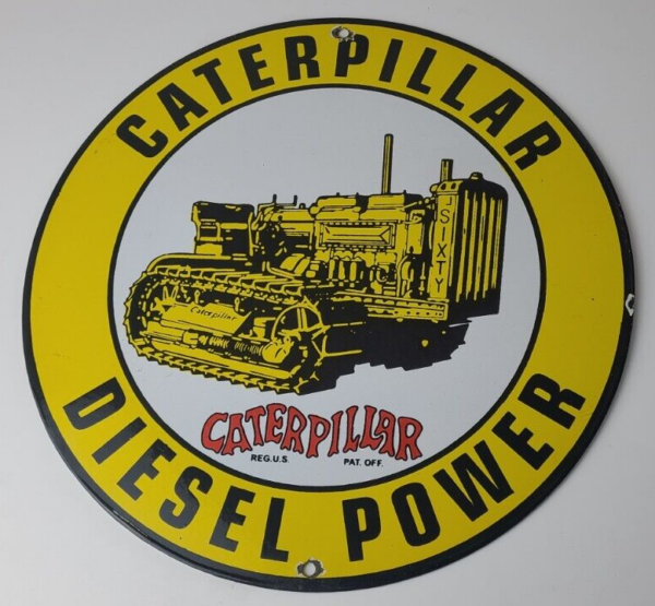 Vintage Caterpillar Sign - Automotive Trucks Service Gas Pump Porcelain Sign - Image 13