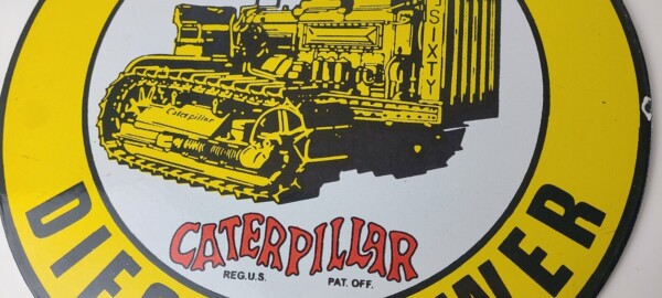 Vintage Caterpillar Sign - Automotive Trucks Service Gas Pump Porcelain Sign - Image 4