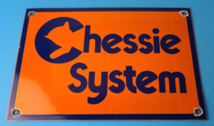 Vintage Chessie System Railroad Sign Porcelain Model Train Station Hobby Sign 305872100021