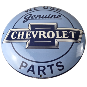 Vintage Chevrolet Sign - Porcelain Button Convex Sales Dealer Gas Oil Pump Sign