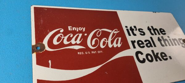 Vintage Coca Cola Porcelain Sign Coke Soda Bottles Gas Pump Service Sign 305620025721 4