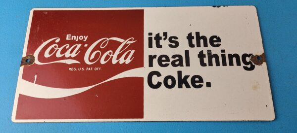 Vintage Coca Cola Porcelain Sign Coke Soda Bottles Gas Pump Service Sign 305620025721