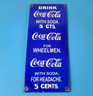 Vintage Coca Cola Porcelain Sign Drink Soda Bottles Gas Pump Service Sign 305892714201