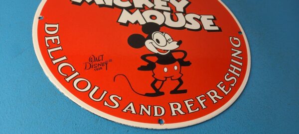 Vintage Coca Cola Sign Disney Mickey Mouse Refreshing Soda Gas Porcelain Sign 305774176331 6